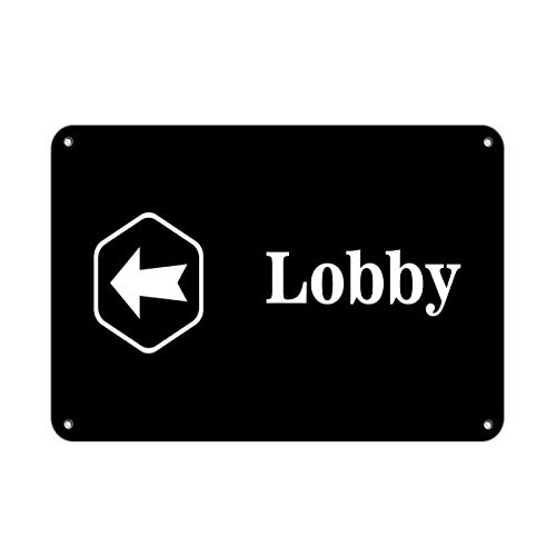 Lobby with Left Arrow Business Sign Feature Department Vinyl Sticker Decal 8 inch