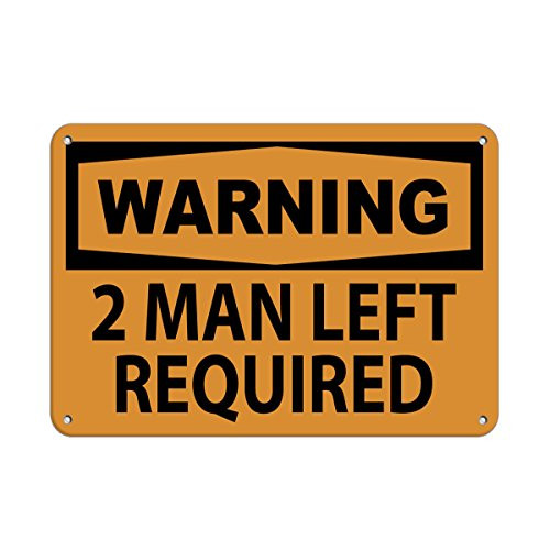 Warning 2 Man Lift Required Warning Safety Signs Vinyl Sticker Decal 8 inch