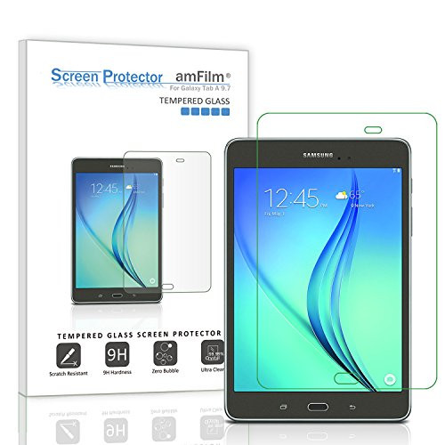 Galaxy Tab A 9.7 Glass Screen Protector , amFilm Tempered Glass Screen Protector for Samsung Galaxy Tab A 9.7 inch 0.33mm 2.5D