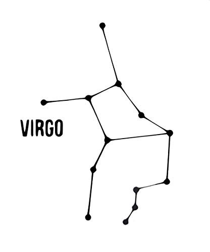 WickedGoodz Custom Vinyl Star Constellation Virgo Decal - Astronomy Zodiac Bumper Sticker for Tumblers Laptops Car Windows - Pick Size and Color