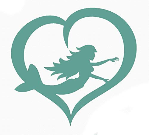Custom Heart Mermaid Decal - Mermaid Bumper Sticker for Tumblers Laptops Car Windows - Pick Your Size and Color