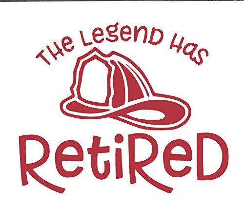 Custom Legend Retired Firefighter Vinyl Decal - Fireman Bumper Sticker for Laptops or Car Windows - Pick Size and Color Vinyl Transfer