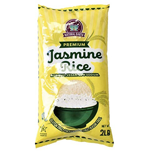 Natural Earth Products Gluten Free Thai Jasmine Rice Medium Grain White Rice Non GMO Kosher Certified 2 Pound Bag Natural Earth Products Gluten Free Thai Jasmine Rice Medium Grain White Rice Non GMO Kosher Certified 2 Pound Bag