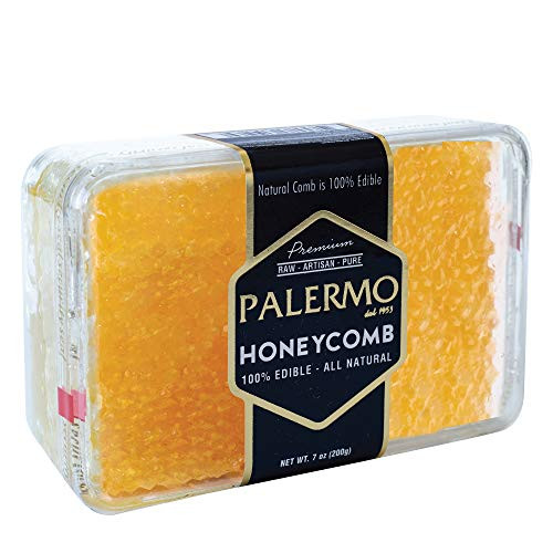 Palermo Honeycomb 100 percent Edible All-Natural Gourmet Raw Honeycomb No Additives No Preservatives - 7 oz