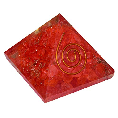 Red Onyx Crystal Orgone Pyramid EMF Protection Energy Generator Orgonite Pyramid