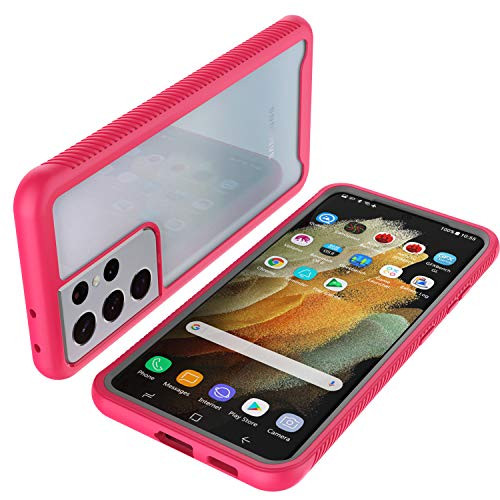 Galaxy S21 Ultra Case Takfox for Samsung Galaxy S21 Ultra Phone Case 6.8 inch Shockproof Protective Crystal  Clear  Hard Back Soft TPU Bumper Slim Cover Sturdy Case for Samsung Galaxy S21 UltraRose