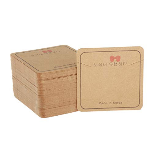 D DOLITY 100pcs Earring Card Holder Blank Kraft Paper Tags for DIY Ear Studs Necklace Jewelry Display - H