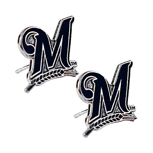 aminco Milwaukee Brewers Post Stud Logo Earring Set MLB Charm aminco Milwaukee Brewers Post Stud Logo Earring Set MLB Charm