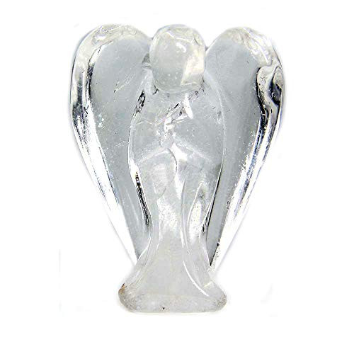 AMANDASTONES Natural White Quartz Gemstone Peace Angel Pocket Guardian Angel Healing Statue 2 inch AMANDASTONES Natural White Quartz Gemstone Peace Angel Pocket Guardian Angel Healing Statue 2 inch
