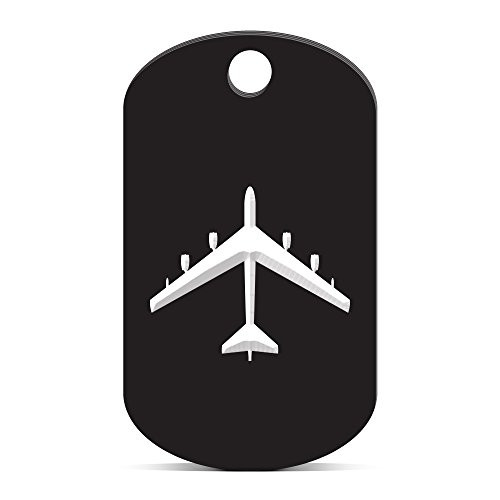 fagraphix B-52 Stratofortress Keychain GI Dog Tag Engraved Bomber b52 V2 Black