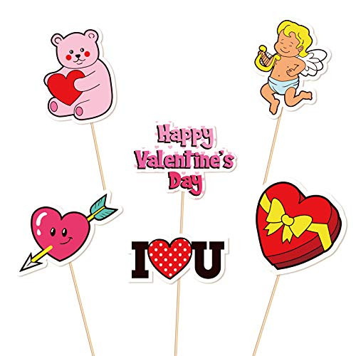 Valentine s Day Cupcake Toppers Decorations - Food Picks Appetizers Toothpicks Sticks V-Day Dinner Party Supplies 144Ct