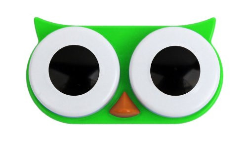 Kikkerland Retro Owl Contact Lens Case-Green