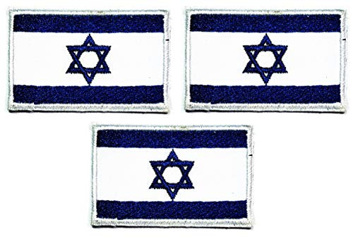 Umama Patch Set of 3 Mini Flag  1.2X2  Israel Flag Emblem Military Craft Patches Israel Flag National Country Patch Embroidered Sew on Iron on Patch for Backpacks Jeans Clothing
