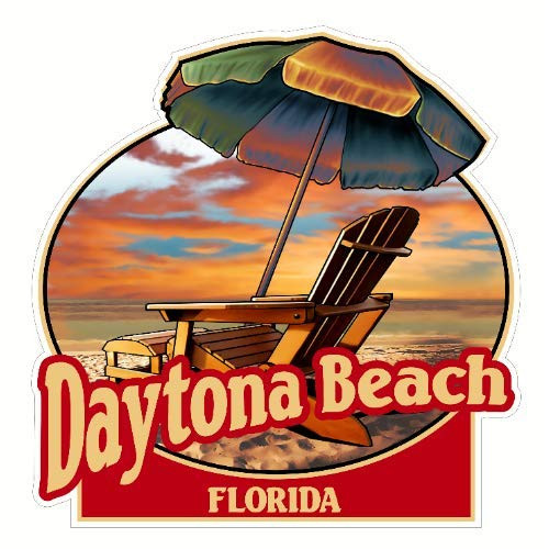 U.S. Custom Stickers Daytona Beach Florida Beach Sticker 3 inch
