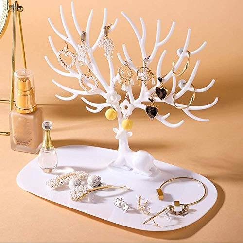 Jewelry Display Stand Jewelry Tree Stand Organizer Jewelry Towers Hanging Jewelry Hanger Rack Jewelry Holder Stand Antler Tree for Earring Ring Necklaces Bracelets Valentines Day Decoration Gift  B