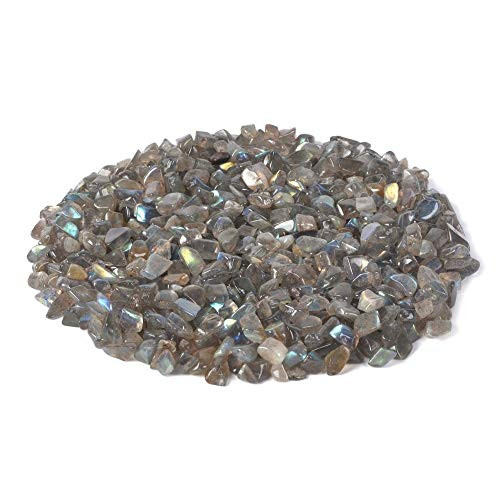 JUST IN STONES Natural Labradorite Polished Chips Crushed Tumbled Stone Crystal Healing Embellishments 100 Grams