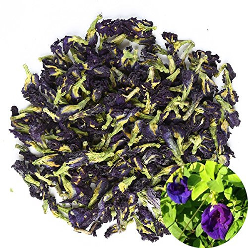 TooGet Organic Dried Pure Butterfly Pea Flowers, Natural Clitoria ternatea Herbals Blue Tea Wholesale, Top Grade - 2 OZ