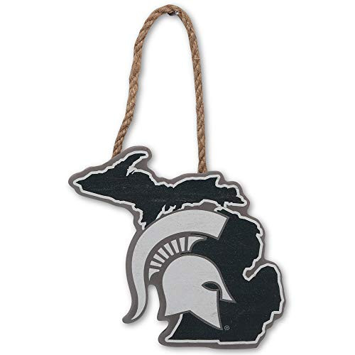Open Road Brands Michigan State University Logo Shaped Hanging Wood Wall Decor