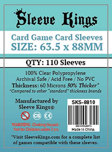 Sleeve Kings Card Game Card Sleeves  63.5x88mm  - 110 Pack 60 Microns