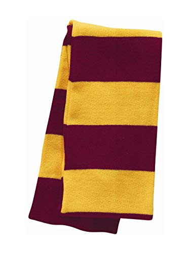 Sportsman - Rugby-Striped Knit Scarf - SP02 - One Size - Cardinal Gold