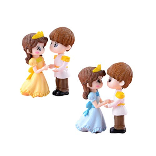 BESPORTBLE 2 Pairs Miniature Couple Figurines Resin Couple Doll Cake Topper Prince Princess Statue Figure Fairy Garden Ornament for Dollhouse Micro Landscape Bonsai Decor BESPORTBLE 2 Pairs Miniature Couple Figurines Resin Couple Doll Cake Topper Prince Princess Statue Figure Fairy Garden Ornament for Dollhouse Micro Landscape Bonsai Decor