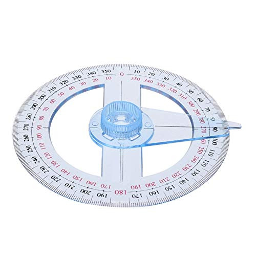 LHFSM 10cm 360 Degree Pointer Ruler Protractor Plastic Circular Ruler Durable Measuring Tool School Office Supplies