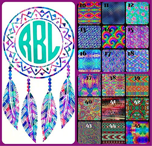 Dream Catcher Monogram Decal - Dream Catcher Sticker - Monogram Decal - Laptop Tumbler Water Bottle Bumper - You Choose Size and Color