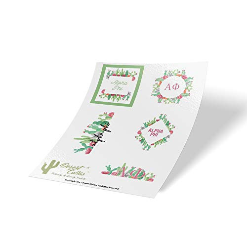 Alpha Phi Sorority Cactus Full Sheet Sticker Vinyl Decal Laptop Water Bottle Car Scrapbook
