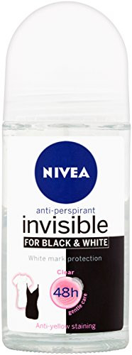 NIVEA 50ml Invisible Black And White Clear Roll On Anti Perspirant Deodorant original 1 Count