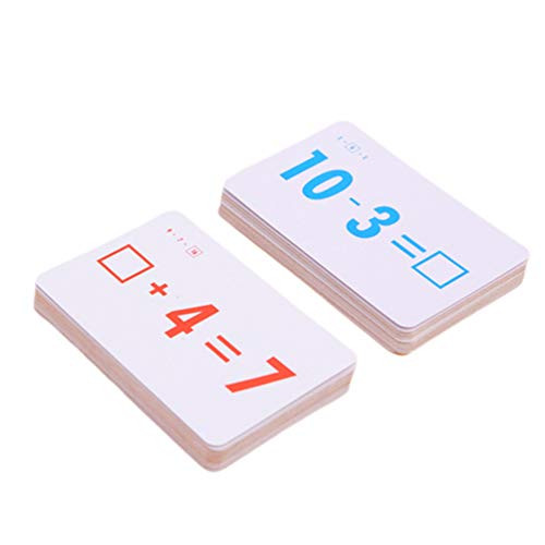 NUOBESTY 54Pcs Number Education Flash Cards Addition and Subtraction Flash Cards Early Learning Educational Toys