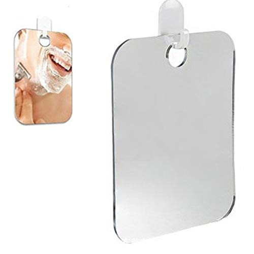 LYBOHO Fog-Free Travel Mirror for Shaving   Fogless Bathroom Mirror with Removable Wall Suction   Small Portable Handheld for Makeup