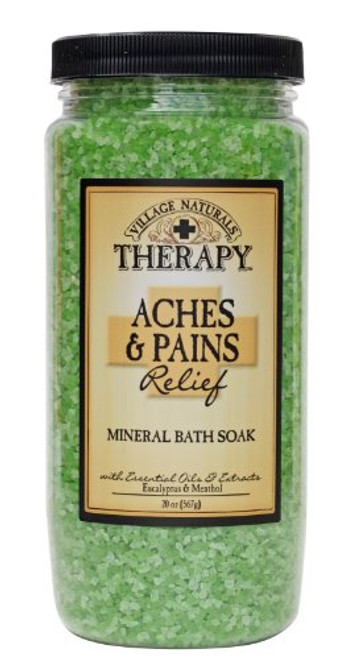 Village Naturals Therapy Aches  and  Pains Mineral Bath Soak 20 oz