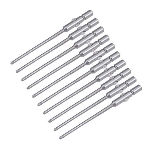 uxcell 10 Pcs 4mm Shank 60mm Length 1.6mm Phillips PH00 Magnetic S2 Screwdriver Bits