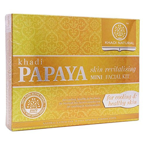 Khadi Natural Ayurvedic Herbal Papaya Skin Revitalizing Mini Facial Kit for all Skin Types 75 grams Khadi Natural Ayurvedic Herbal Papaya Skin Revitalizing Mini Facial Kit for all Skin Types 75 grams