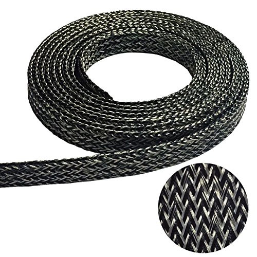 1 8 inch Tinned Copper Metal PET Expandable Braided Sleeving - 10FT