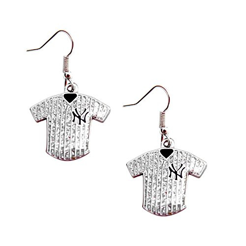 aminco MLB NY Yankees Glitter Jersey Dangle Earring Set Charm Gift