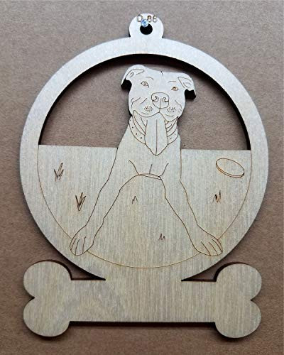 Staffordshire Terrier Mix Dog Wooden Christmas Ornament Customizable or Personalized