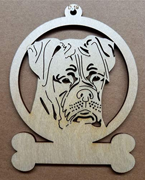 Boxer Dog Wooden Christmas Ornament Customizable or Personalized