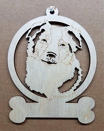Border Collie Dog Wooden Christmas Ornament Customizable or Personalized