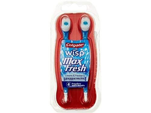 Colgate Wisp Mini-brush With Freshening Bead Peppermint 4 Each  Pack of 4