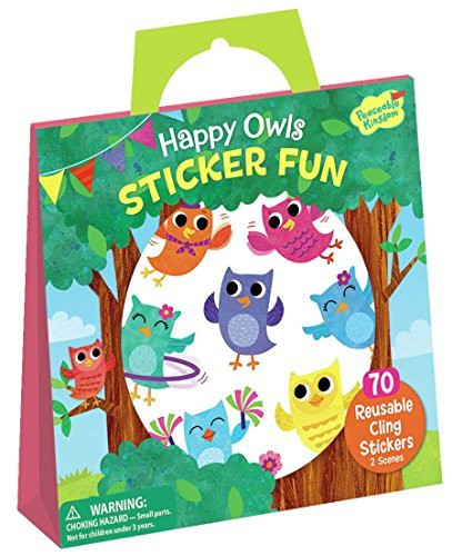 Peaceable Kingdom Happy Owls Sticker Fun Reusable Sticker Tote