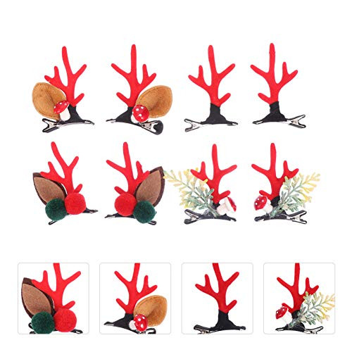 NUOBESTY 4 Pairs Christmas Hair Clips Elk Antlers Hairpins Headband Reindeer Ears Barrettes Side Clips Cosplay Costume Hair Accessories for Xmas Kids Gift Nixed Color NUOBESTY 4 Pairs Christmas Hair Clips Elk Antlers Hairpins Headband Reindeer Ears Barrettes Side Clips Cosplay Costume Hair Accessories for Xmas Kids Gift Nixed Color