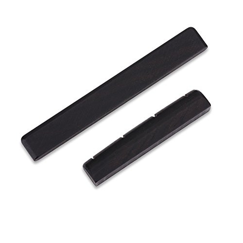 VGEBY Ukulele Bridge Saddle Guitar String Ebony Saddle and Nut for 4 String Guitar Replacement Parts