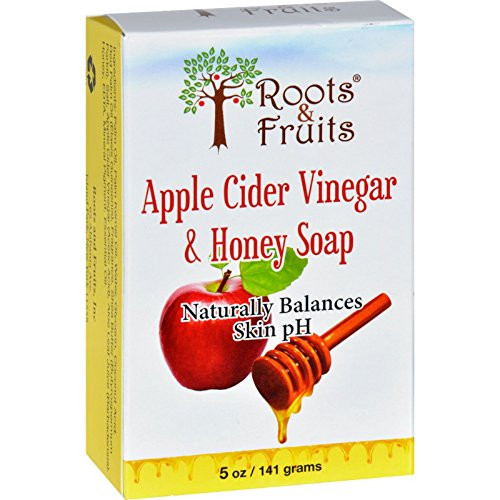 Roots and Fruits Bar Soap - Apple Cider Vinegar and Honey - 5 oz - Gluten Free - Naturally Balances skins pH and nourish your skin