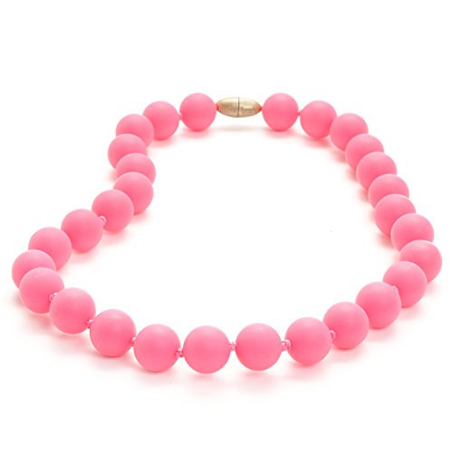 Juniorbeads by Chewbeads Jane Jr. Necklace, 100% Safe Silicone - Punchy Pink
