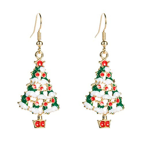 Awanka Christmas Earrings Xmas Tree Dangle Earring Alloy Drop Earring Jewelry for Women and Girls Awanka Christmas Earrings Xmas Tree Dangle Earring Alloy Drop Earring Jewelry for Women and Girls