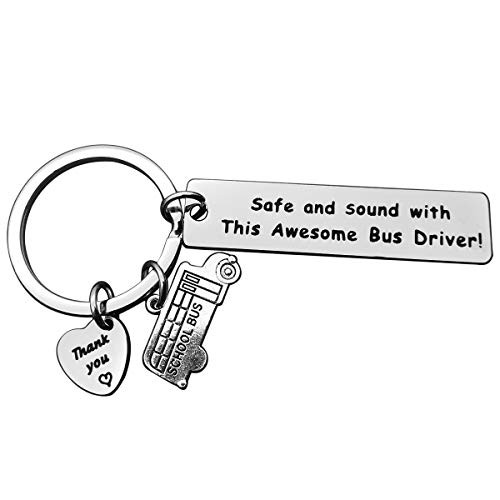 School Bus Driver Appreciation Gifts Thank You Keychain for Bus Driver Awesome Bus Driver Keyring Back to School Gift Graduation Gift for Bus Driver Thanksgiving Christmas Birthday Jewelry