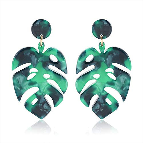 Acrylic Earrings For Women Girls Statement Palm Leaf Earrings Resin monstera Drop Dangle Earrings Fashion Jewelry Green Acrylic Earrings For Women Girls Statement Palm Leaf Earrings Resin monstera Drop Dangle Earrings Fashion Jewelry Green
