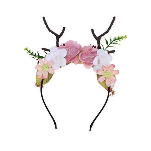 Toyvian Christmas Reindeer Antlers Headband Deer Antlers Ears Flower Hair Hoop Hair Band Headdress Hair Accessory for Christmas Party Costume Toyvian Christmas Reindeer Antlers Headband Deer Antlers Ears Flower Hair Hoop Hair Band Headdress Hair Accessory for Christmas Party Costume