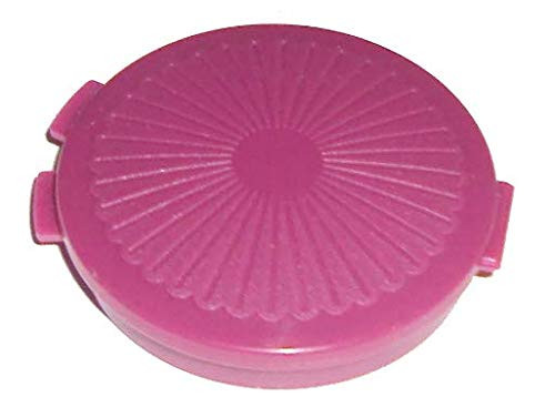 Tupperware Mini Clamshell Pill Keeper Round Pocket Container in Purple